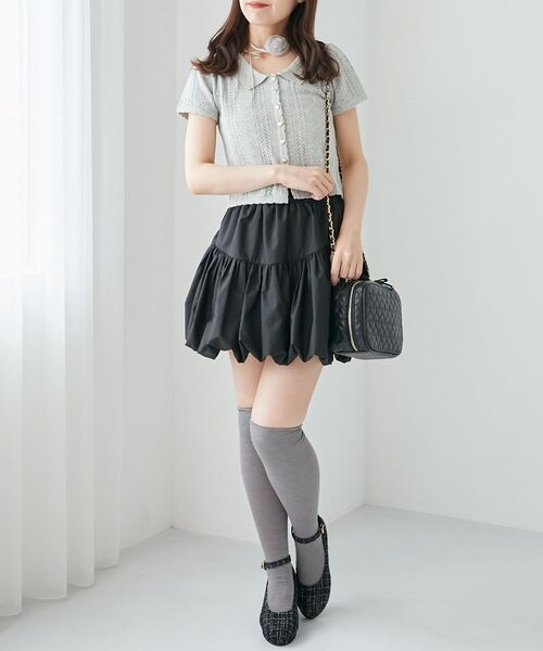 MAJESTIC LEGON（マジェスティックレゴン）の「バルーンミニスカパン（スカート・レディース・グレー系その他/ブラック/オフホワイト/ホワイト系その他・MEDIUM）」の20枚目の写真
