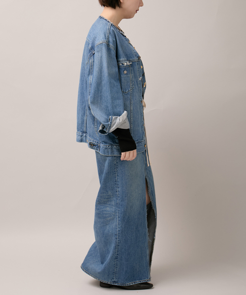 Bonum(ボナム)の「チェンジボタンデニムジャケット(デニムジャケット・レディース・ネイビー/コバルトブルー・LARGE/SMALL)」の22枚目の写真