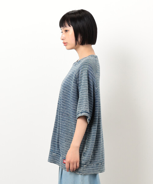 ONIGIRI(オニギリ)の「ラグランTシャツ(無地&ボーダー)(Tシャツ/カットソー・レディース・オフホワイト/サックスブルー・FREE)」の6枚目の写真
