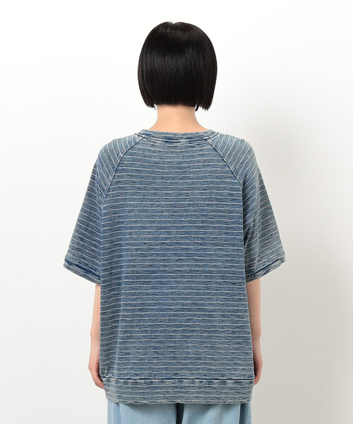 ONIGIRI(オニギリ)の「ラグランTシャツ(無地&ボーダー)(Tシャツ/カットソー・レディース・オフホワイト/サックスブルー・FREE)」の7枚目の写真