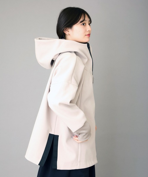 AVIE（アビィ）の「メルトンジャージーテントラインパーカー（パーカー・レディース・グレイッシュベージュ/ブラック・38）」の10枚目の写真