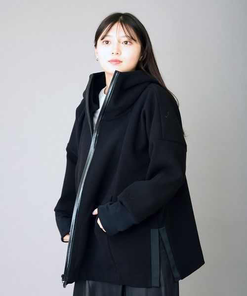 AVIE（アビィ）の「メルトンジャージーテントラインパーカー（パーカー・レディース・グレイッシュベージュ/ブラック・38）」の22枚目の写真