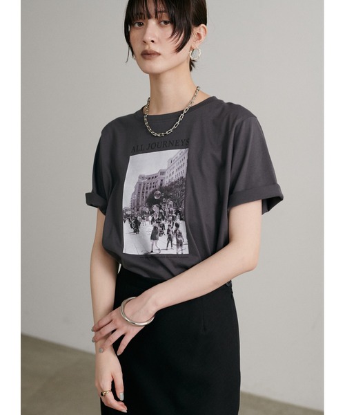 LARUTA（ラルータ）の「【LARUTA】ALL JOURNEYS フォトT［汗染み防止機能付き］（Tシャツ/カットソー・レディース・オフホワイト/スミクロ・FREE）」の15枚目の写真