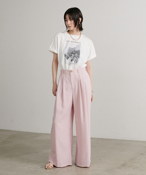 LARUTA（ラルータ）の「【LARUTA】ALL JOURNEYS フォトT［汗染み防止機能付き］（Tシャツ/カットソー・レディース・オフホワイト/スミクロ・FREE）」の19枚目の写真