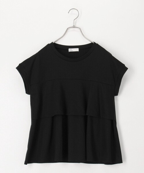 fredy couleur（フレディクルール）の「TC天竺ティアードフリルTシャツ（Tシャツ/カットソー・レディース・ブラウン/オフホワイト/ブラック/グレイッシュベージュ・38）」の2枚目の写真