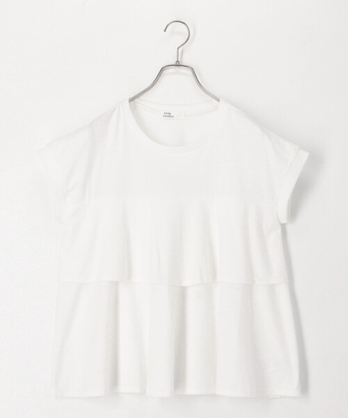 fredy couleur（フレディクルール）の「TC天竺ティアードフリルTシャツ（Tシャツ/カットソー・レディース・ブラウン/オフホワイト/ブラック/グレイッシュベージュ・38）」の9枚目の写真