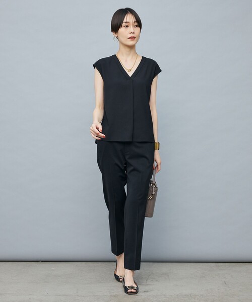 極美品♡ノーリーズソフィ セットアップ パンツスーツ ノーカラー 濃紺 36/S セール】《セットアップ対応》ウォッシャブルファンクショナル