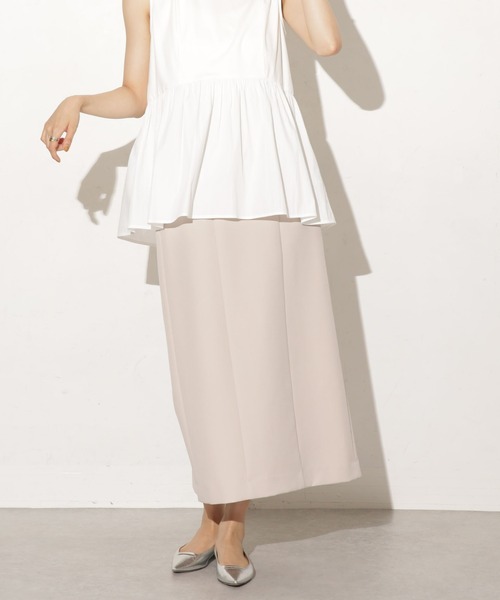 NANO universe(ナノユニバース)の「サイドベルトディティールタイトスカート(スカート・レディース・グリーン/ブルーグレー/ブラック/ブラウン/サンドグレー/ベージュ・マルチサイズ)」の1枚目の写真