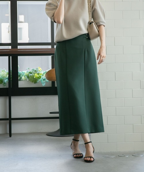 NANO universe(ナノユニバース)の「サイドベルトディティールタイトスカート(スカート・レディース・グリーン/ブルーグレー/ブラック/ブラウン/サンドグレー/ベージュ・マルチサイズ)」の6枚目の写真