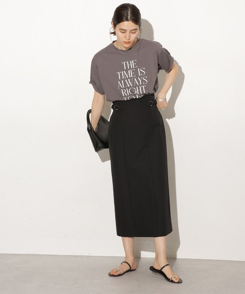 NANO universe(ナノユニバース)の「サイドベルトディティールタイトスカート(スカート・レディース・グリーン/ブルーグレー/ブラック/ブラウン/サンドグレー/ベージュ・マルチサイズ)」の8枚目の写真