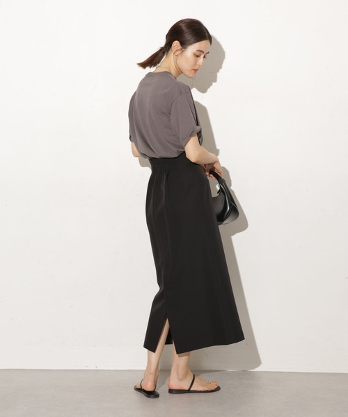 NANO universe(ナノユニバース)の「サイドベルトディティールタイトスカート(スカート・レディース・グリーン/ブルーグレー/ブラック/ブラウン/サンドグレー/ベージュ・マルチサイズ)」の10枚目の写真