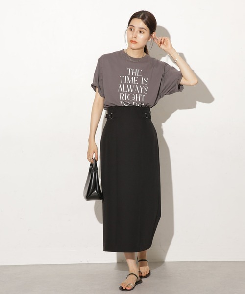 NANO universe(ナノユニバース)の「サイドベルトディティールタイトスカート(スカート・レディース・グリーン/ブルーグレー/ブラック/ブラウン/サンドグレー/ベージュ・マルチサイズ)」の13枚目の写真