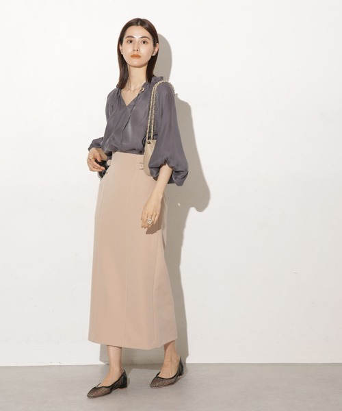 NANO universe(ナノユニバース)の「サイドベルトディティールタイトスカート(スカート・レディース・グリーン/ブルーグレー/ブラック/ブラウン/サンドグレー/ベージュ・マルチサイズ)」の14枚目の写真