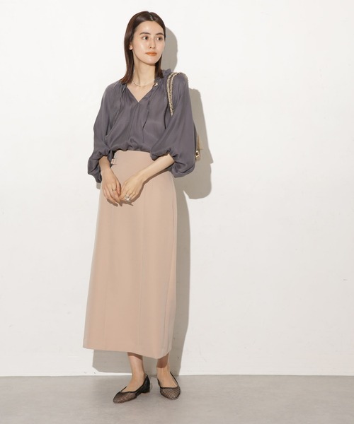 NANO universe(ナノユニバース)の「サイドベルトディティールタイトスカート(スカート・レディース・グリーン/ブルーグレー/ブラック/ブラウン/サンドグレー/ベージュ・マルチサイズ)」の16枚目の写真