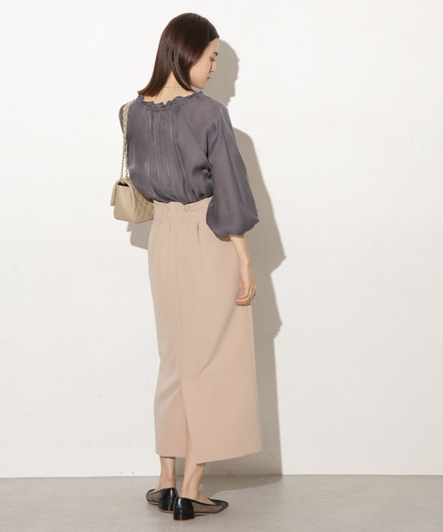 NANO universe(ナノユニバース)の「サイドベルトディティールタイトスカート(スカート・レディース・グリーン/ブルーグレー/ブラック/ブラウン/サンドグレー/ベージュ・マルチサイズ)」の18枚目の写真