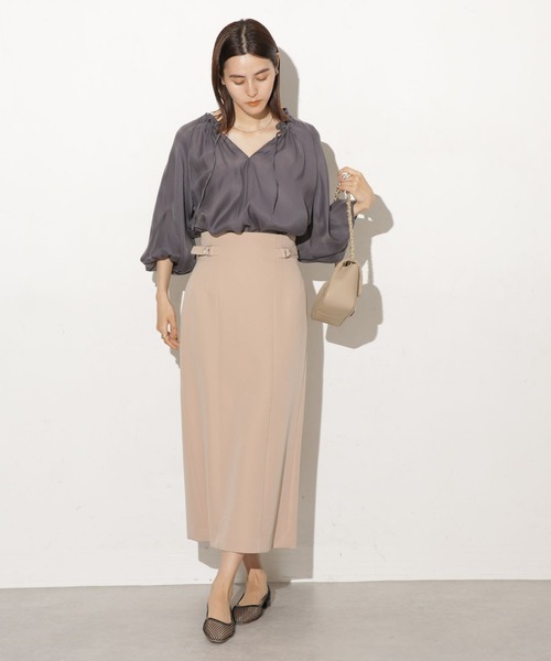 NANO universe(ナノユニバース)の「サイドベルトディティールタイトスカート(スカート・レディース・グリーン/ブルーグレー/ブラック/ブラウン/サンドグレー/ベージュ・マルチサイズ)」の20枚目の写真