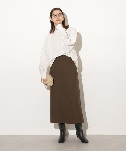 NANO universe(ナノユニバース)の「サイドベルトディティールタイトスカート(スカート・レディース・グリーン/ブルーグレー/ブラック/ブラウン/サンドグレー/ベージュ・マルチサイズ)」の21枚目の写真