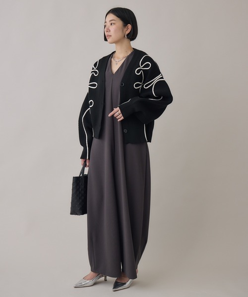 Paradise Picnic（パラダイスピクニック）の「別注刺繍コードカーディガン（カーディガン/ボレロ・レディース・ブラック/グレー/ホワイト・FREE）」の4枚目の写真