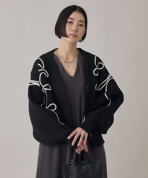 Paradise Picnic（パラダイスピクニック）の「別注刺繍コードカーディガン（カーディガン/ボレロ・レディース・ブラック/グレー/ホワイト・FREE）」の9枚目の写真