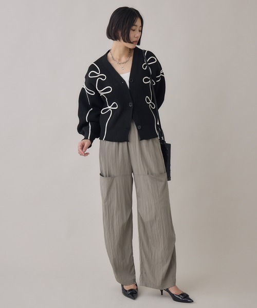 Paradise Picnic（パラダイスピクニック）の「別注刺繍コードカーディガン（カーディガン/ボレロ・レディース・ブラック/グレー/ホワイト・FREE）」の6枚目の写真