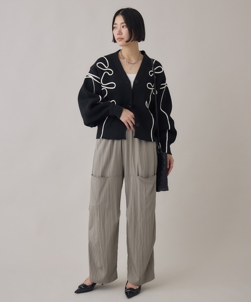 Paradise Picnic（パラダイスピクニック）の「別注刺繍コードカーディガン（カーディガン/ボレロ・レディース・ブラック/グレー/ホワイト・FREE）」の7枚目の写真