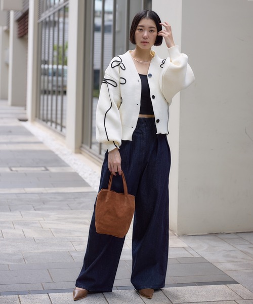 Paradise Picnic（パラダイスピクニック）の「別注刺繍コードカーディガン（カーディガン/ボレロ・レディース・ブラック/グレー/ホワイト・FREE）」の12枚目の写真