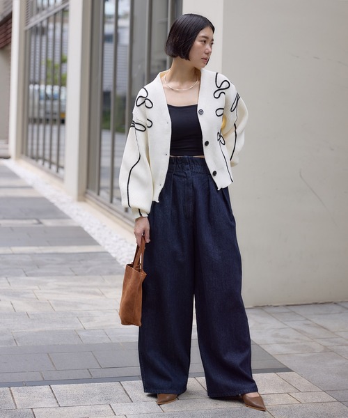 Paradise Picnic（パラダイスピクニック）の「別注刺繍コードカーディガン（カーディガン/ボレロ・レディース・ブラック/グレー/ホワイト・FREE）」の13枚目の写真