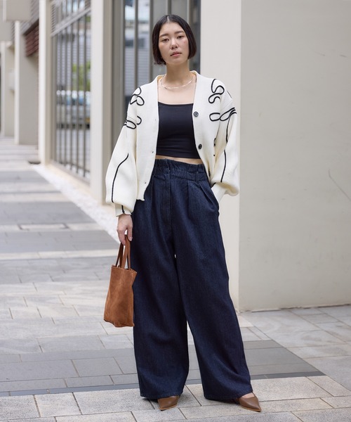 Paradise Picnic（パラダイスピクニック）の「別注刺繍コードカーディガン（カーディガン/ボレロ・レディース・ブラック/グレー/ホワイト・FREE）」の14枚目の写真