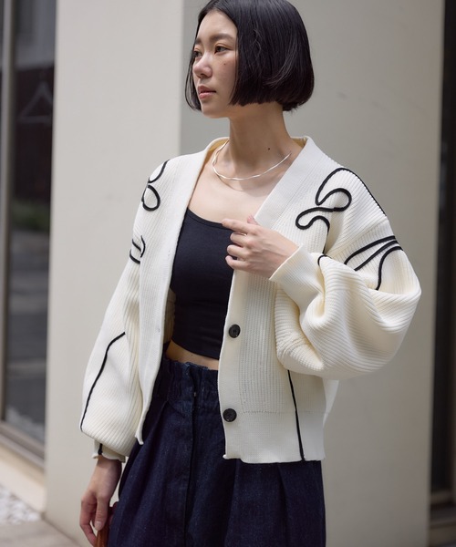 Paradise Picnic（パラダイスピクニック）の「別注刺繍コードカーディガン（カーディガン/ボレロ・レディース・ブラック/グレー/ホワイト・FREE）」の17枚目の写真