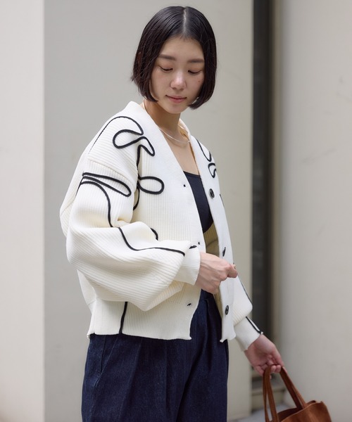 Paradise Picnic（パラダイスピクニック）の「別注刺繍コードカーディガン（カーディガン/ボレロ・レディース・ブラック/グレー/ホワイト・FREE）」の19枚目の写真