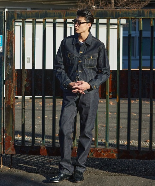 Lee（リー）の「Lee/リー【リジッド/生デニム】AMERICAN RIDERS 101Jデニムジャケット/ブルゾン セットアップ可（デニムジャケット・メンズ・ノンウォッシュ・SMALL/MEDIUM/LARGE/X-LARGE）」の10枚目の写真