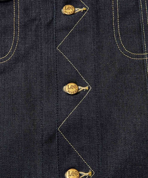 Lee（リー）の「Lee/リー【リジッド/生デニム】AMERICAN RIDERS 101Jデニムジャケット/ブルゾン セットアップ可（デニムジャケット・メンズ・ノンウォッシュ・SMALL/MEDIUM/LARGE/X-LARGE）」の7枚目の写真