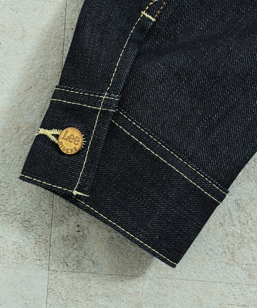 Lee（リー）の「Lee/リー【リジッド/生デニム】AMERICAN RIDERS 101Jデニムジャケット/ブルゾン セットアップ可（デニムジャケット・メンズ・ノンウォッシュ・SMALL/MEDIUM/LARGE/X-LARGE）」の5枚目の写真