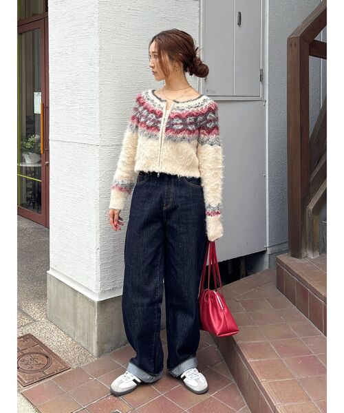 ニット セーター 「WEB限定」求心柄ショートジップニット レディース WEB限定】求心柄ショートジップニット（ニット/セーター