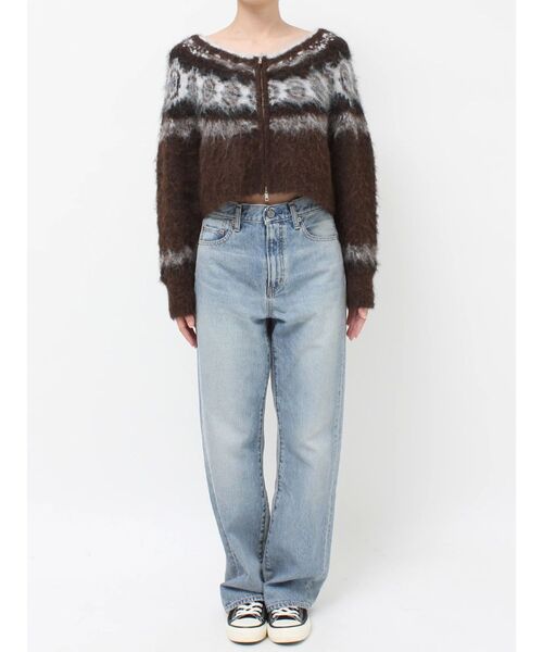 ニット セーター 「WEB限定」求心柄ショートジップニット レディース WEB限定】求心柄ショートジップニット（ニット/セーター