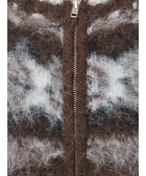 Ungrid(アングリッド)の「【WEB限定】求心柄ショートジップニット(ニット/セーター・レディース・アイボリー/ブラウン/ブルー・FREE)」の4枚目の写真