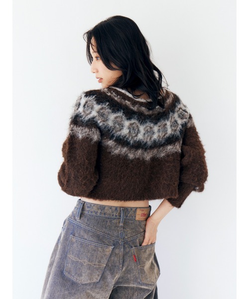 ニット セーター 「WEB限定」求心柄ショートジップニット レディース WEB限定】求心柄ショートジップニット（ニット/セーター