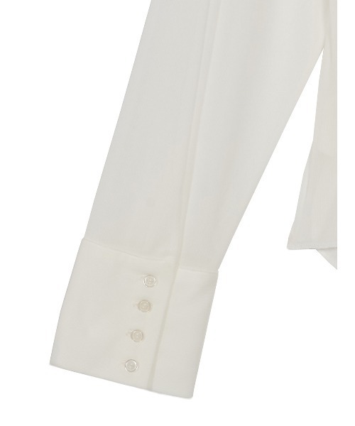 Ameri アメリ COTTON SILK HALTER TOP ホワイト HALTER NECK LONG SLEEVE SET TOP（Tシャツ/カットソー）｜Ameri