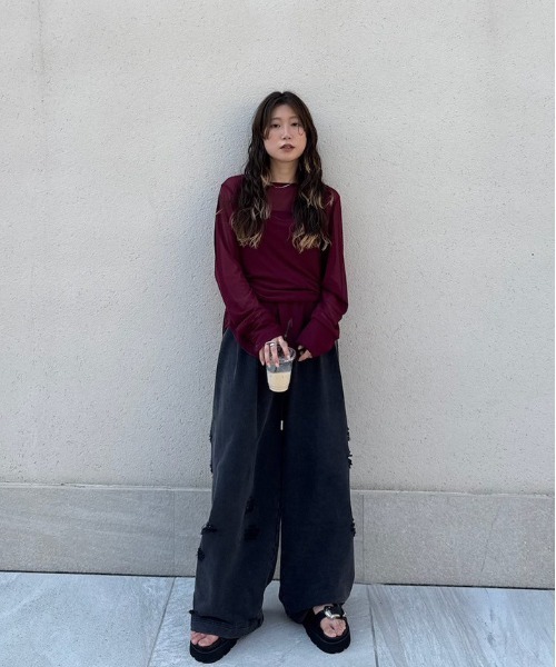 HALTER NECK LONG SLEEVE SET TOP（Tシャツ/カットソー）｜Ameri