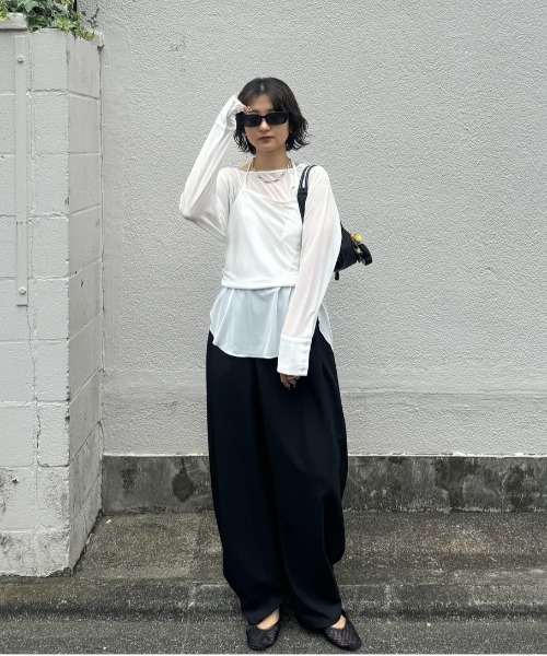 トップス AMERI mt-bjt021-14 COMBINATION LACE TOP