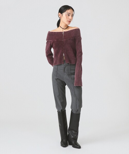 モールフェード ジップ カーディガン [手洗い可]（カーディガン/ボレロ