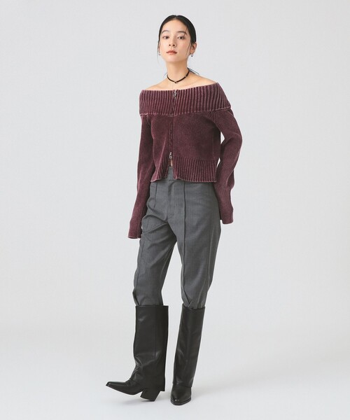 Ray BEAMS（レイビームス）の「モールフェード ジップ カーディガン [手洗い可]（カーディガン/ボレロ・レディース・ロイヤルブルー/ブラック/ワイン・ONE SIZE）」の13枚目の写真