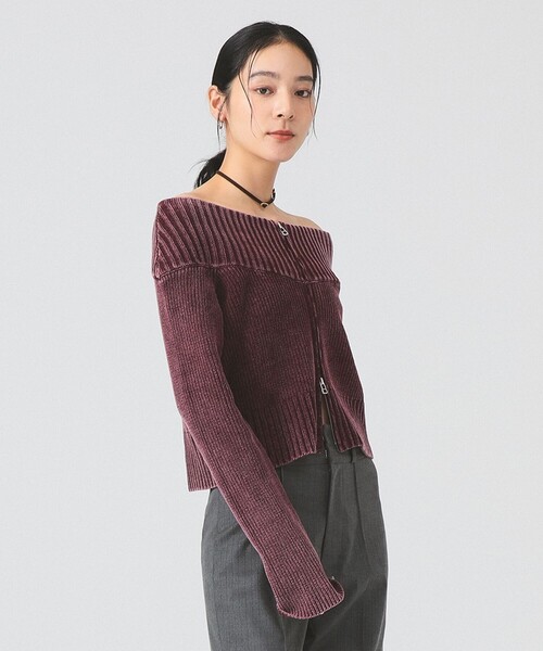 Ray BEAMS（レイビームス）の「モールフェード ジップ カーディガン [手洗い可]（カーディガン/ボレロ・レディース・ロイヤルブルー/ブラック/ワイン・ONE SIZE）」の15枚目の写真