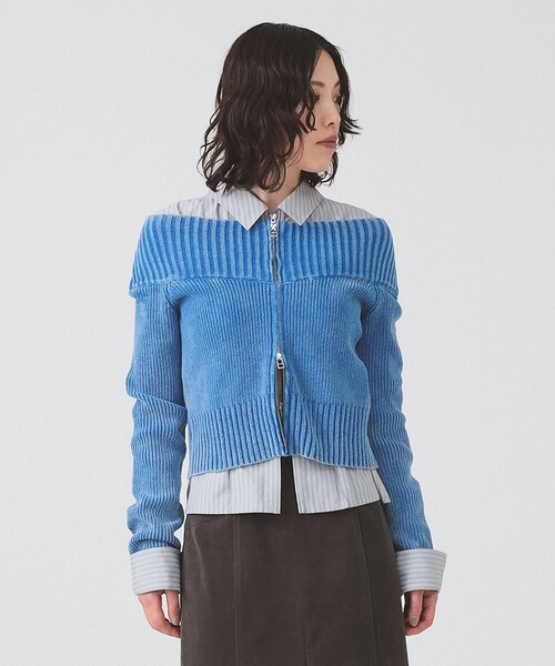 Ray BEAMS（レイビームス）の「モールフェード ジップ カーディガン [手洗い可]（カーディガン/ボレロ・レディース・ロイヤルブルー/ブラック/ワイン・ONE SIZE）」の18枚目の写真