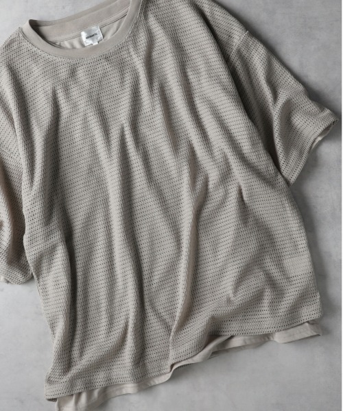 Right-on(ライトオン)の「NEOSARTIC(ネオサーティック)【メンズ】透かし編みTシャツアンサンブル(その他トップス・メンズ・オリーブ/ライトベージュ/ブルー・L/XL/M)」の1枚目の写真