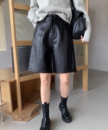 【LAMPOON】合成皮革ハーフパンツ