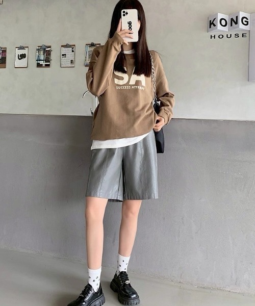 UP START(アップスタート)の「【LAMPOON】合成皮革ハーフパンツ(その他パンツ・レディース・グレー/ブラック・MEDIUM/LARGE/SMALL)」の13枚目の写真