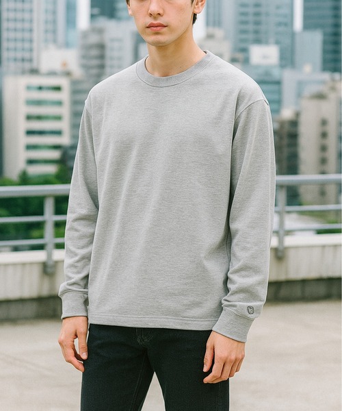 DISCUS ATHLETIC(ディスカス アスレチック)の「【DISCUS ATHLETIC/ディスカス アスレチック】USAコットンブレンドヘビーウェイトロンT(Tシャツ/カットソー・メンズ・ブラック/ホワイト/ネイビー/グレイッシュベージュ/オートミール/杢グレー・MEDIUM/LARGE/X-LARGE)」の3枚目の写真