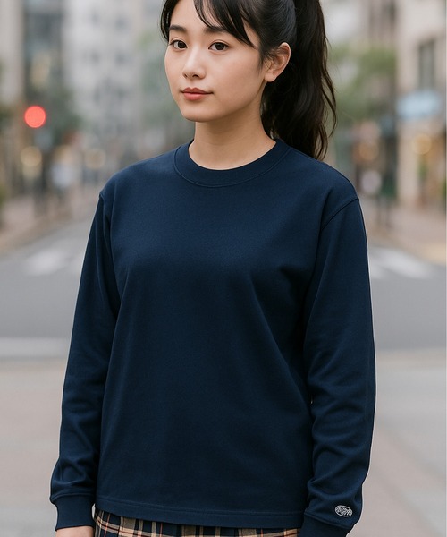 DISCUS ATHLETIC(ディスカス アスレチック)の「【DISCUS ATHLETIC/ディスカス アスレチック】USAコットンブレンドヘビーウェイトロンT(Tシャツ/カットソー・メンズ・ブラック/ホワイト/ネイビー/グレイッシュベージュ/オートミール/杢グレー・MEDIUM/LARGE/X-LARGE)」の6枚目の写真