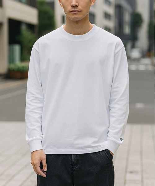 DISCUS ATHLETIC(ディスカス アスレチック)の「【DISCUS ATHLETIC/ディスカス アスレチック】USAコットンブレンドヘビーウェイトロンT(Tシャツ/カットソー・メンズ・ブラック/ホワイト/ネイビー/グレイッシュベージュ/オートミール/杢グレー・MEDIUM/LARGE/X-LARGE)」の2枚目の写真